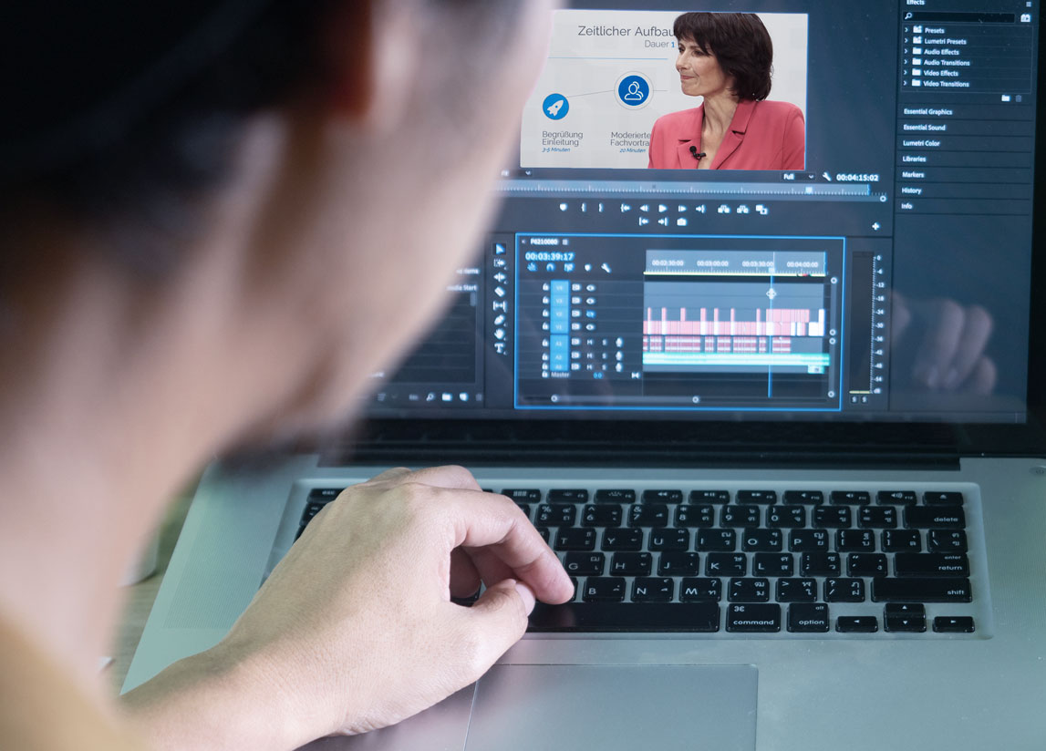 Postproduktion Webinar Bildschirm
